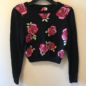 H&M Rose Print Knit Sweater